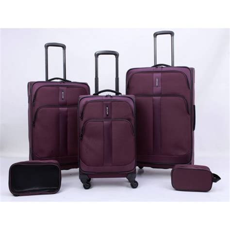 Skyline Softside Checked Spinner 5pc Luggage Set - Burgundy : Target