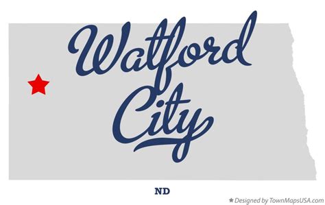 Map of Watford City, ND, North Dakota