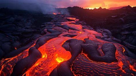 Premium Photo | Lava flow in Hawaii