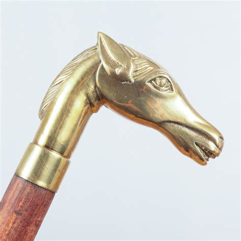 Walking Stick Brass Handle That Separates Into 3 Parts Horse Head ...