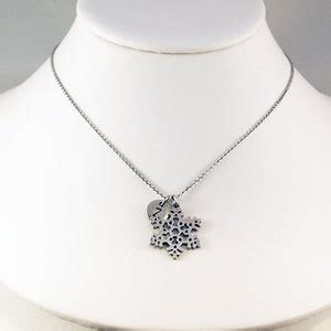 Snowflake Necklace, Silver Snowflake Charm, Silver Snow Flake Charm ...