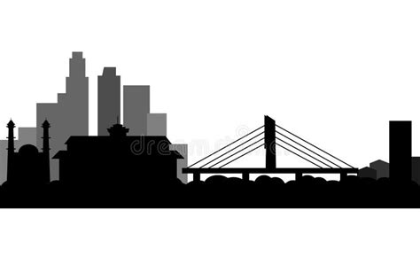 Bandung Cityscape - Bandung City Skyline Silhouete Stock Vector - Illustration of exterior ...