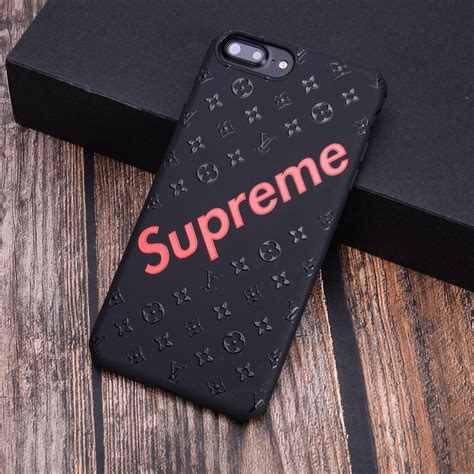 Supreme x Louis Vuitton Style Red Glossy Print Silicone Designer iPhone Case | Supreme phone ...