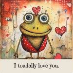 Mixed Media Valentine Toad Frog Free Stock Photo - Public Domain Pictures