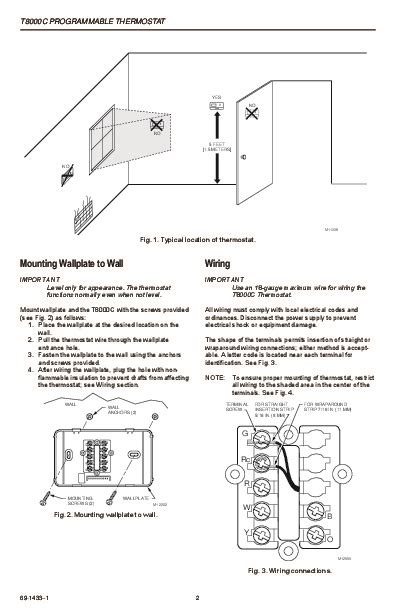 Honeywell T8000C Programmable Thermostat Installation Instructions