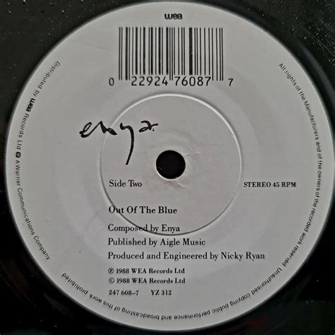 Enya Orinoco Flow sail Away Original 1988 7 P/S - Etsy