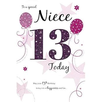 Happy 13th Birthday - Niece - Card: Amazon.co.uk: Office Products