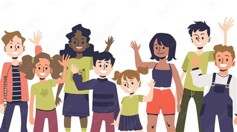 Group Of People Waving Goodbye Clipart