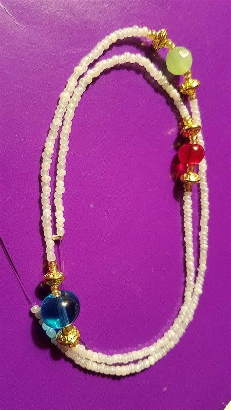 Anklet / waist beads $8 / $18 Anklet, Beaded Necklace, Jewelry Making, Beads, Waist, Fashion ...