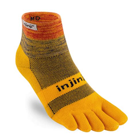 Injinji Trail Midweight Mini-Crew Toe Socks Marigold | Feetus