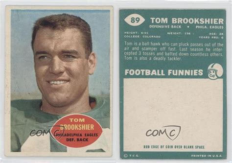 1960 Topps #89 Tom Brookshier Philadelphia Eagles RC Rookie Football ...