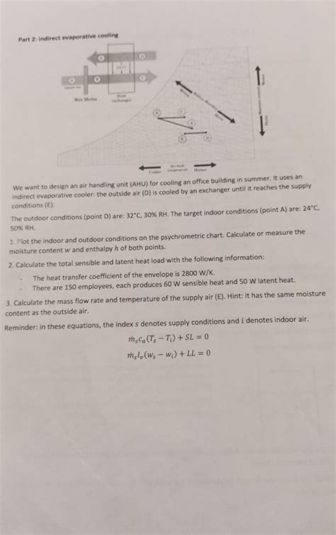 Solved Part 2We want to design an air handling unit (AHU) | Chegg.com