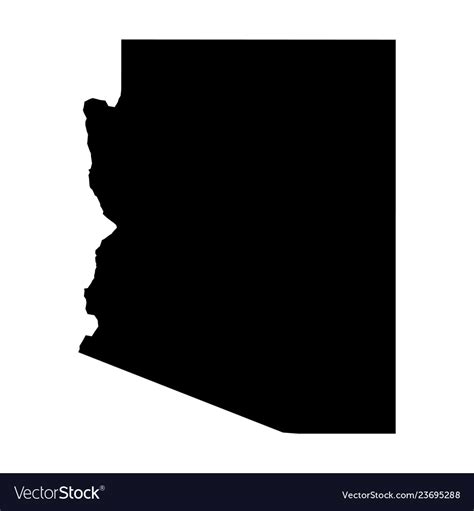 Arizona state usa - solid black silhouette map Vector Image