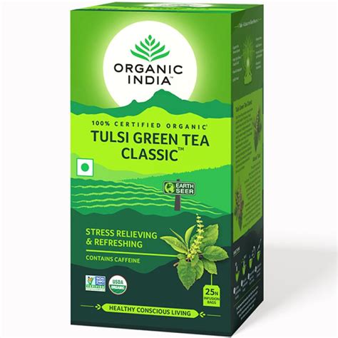 Buy Organic India Tulsi Green Tea Classic - 25 Tea Bags- (Pack Of 2 ...