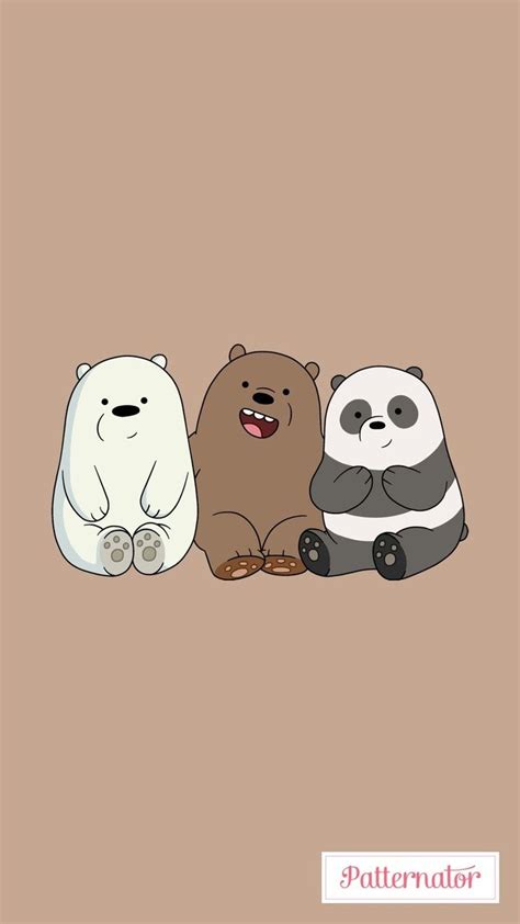 three cartoon bears sitting next to each other