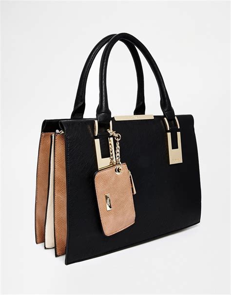 Lyst - Dune Structured Handbag With Metail Detail in Black