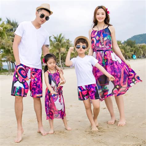 Aliexpress.com : Buy Family Matching Outfits Beach Family Set Mother Daughter Dresses Clothes ...