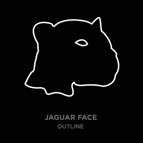 White border jaguar face outline on black background, vector illustration — Stock Vector ...