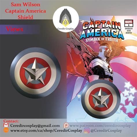 Sam Wilson Captain America Shield 3d Digital / the Falcon - Etsy