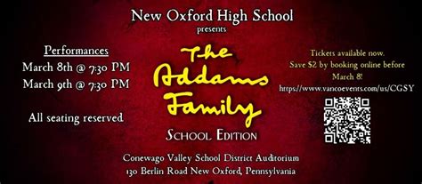 The Addams Family @ NOHS, New Oxford High School, 8 March to 9 March | AllEvents.in