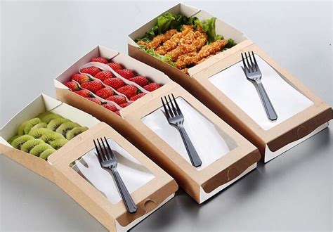 Kraft paper takeaway salad lunch box with customized size,disposable ...