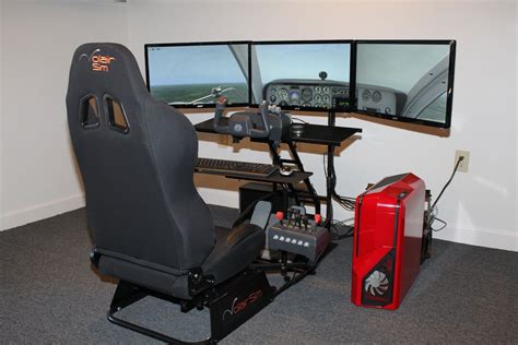 A triple monitor simulator running X-Plane, built by X-Force PC | X-Plane