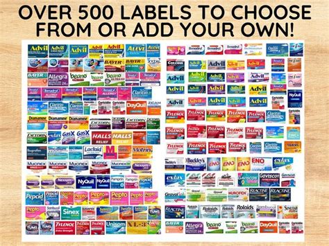 Printable Pill Box Labels, Pocket Pharmacy Labels, Travel Pill Organizer, Medicine Label ...