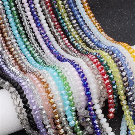 145Pcs/Lot Mix 23Colors Rondelle Faceted Beads 4mm Glass Czech Crystal ...