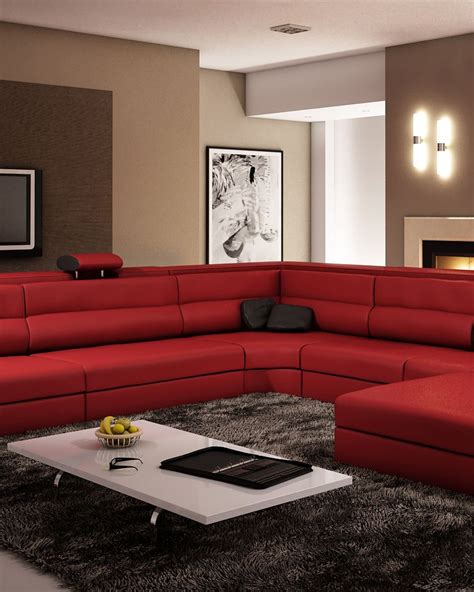 Red Leather Sectional Sofas - sofa living room ideas