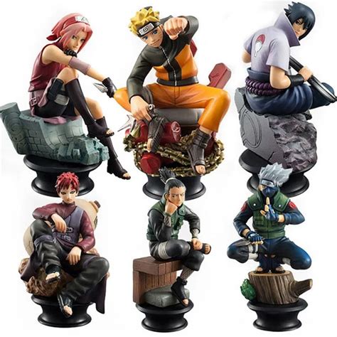 6 PCS PVC Anime Naruto Action Figures Dolls Set New Uzumaki Naruto Uchiha Sasuke Hatake Kakashi ...