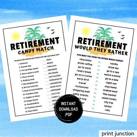 Free Printable Retirement Party Games