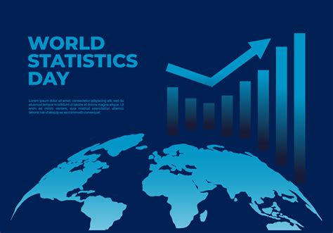 World statistic day background with earth map and graphic on blue ...