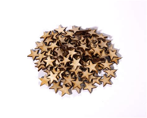 50pcs 1in Rustic/burned Wood Stars 1/8in Thick Wooden - Etsy