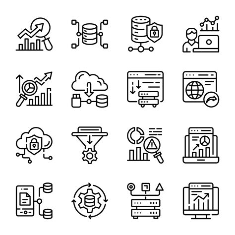 Set of Data Management Line Icons 8080378 Vector Art at Vecteezy