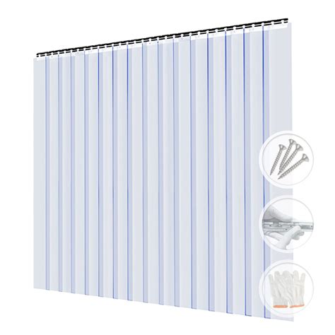 Buy Acepunch PVC Plastic Strip Curtain 120cm x 210cm (4 x 7 ft.) Set for Walk In Freezers ...