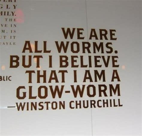 We are all worms. But I believe that I am a glow-worm. | Winston Churchill Picture Quotes ...