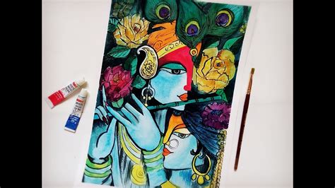 Radha Krishna Watercolor Painting - YouTube