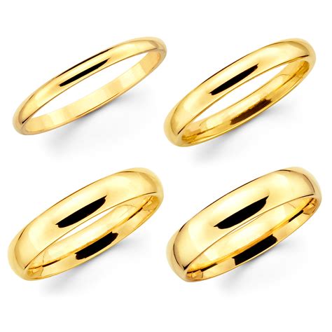 Solid 10K Yellow Gold 2mm 3mm 4mm 5mm Comfort Fit Men Women Wedding Band Ring | eBay