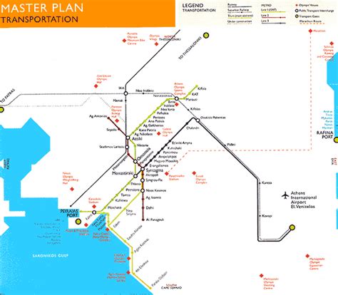 Athens train map, Greece