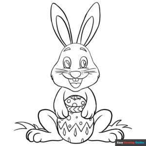 Easter Bunny Coloring Page | Easy Drawing Guides