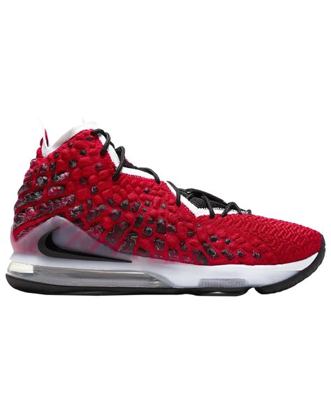 Nike Rubber Lebron 17 Basketball Shoes in University Red/White/Black ...