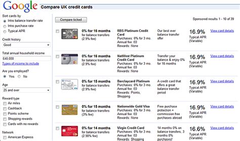 Google Promotes Credit Card Comparison Tool - Money Watch - Personal Finance Blog