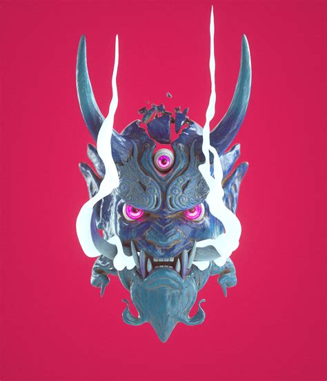 ArtStation - ONI MASK., David González | Oni mask, Oni tattoo, Oni mask ...