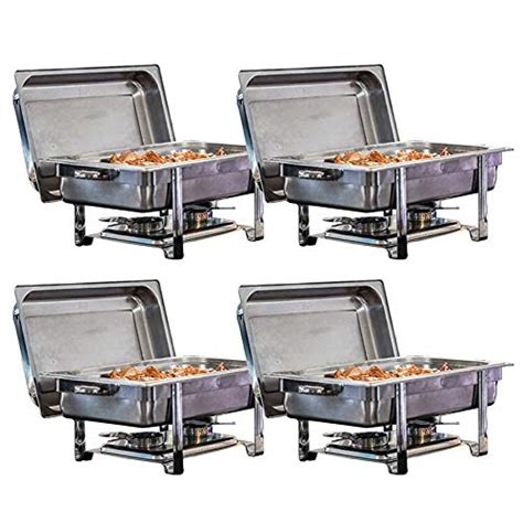 TigerChef Chafing Dish Buffet Set - Chaffing Dishes Stainless Steel - 4 Chafer and Buffet Warmer ...