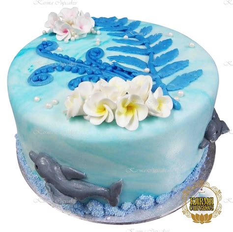 3D Dolphins with Edible Frangipanis Cake