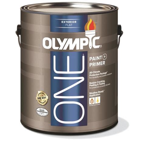 Shop Olympic ONE Base 1/Ultra White Flat Latex Exterior Paint (Actual ...