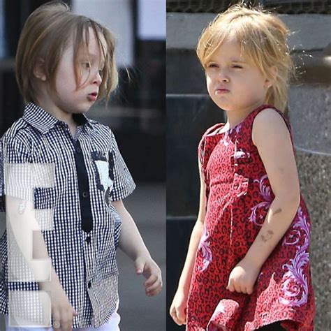 Photos from Brad Pitt and Angelina Jolie's Twins Play Outside