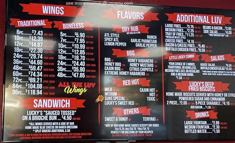 Menu at ATL WINGS restaurant, Queen Creek