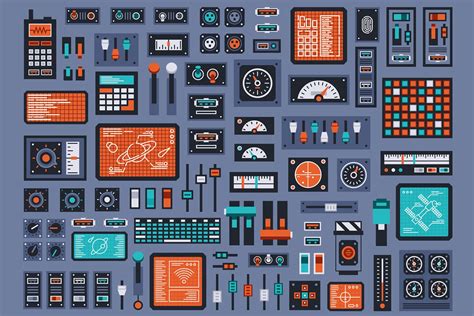 Control Panels Spaceship. Present your design on this mockup. Includes special layers and smart ...