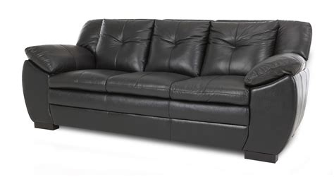 DFS Warrant 3 Seater Black Leather Sofa | eBay